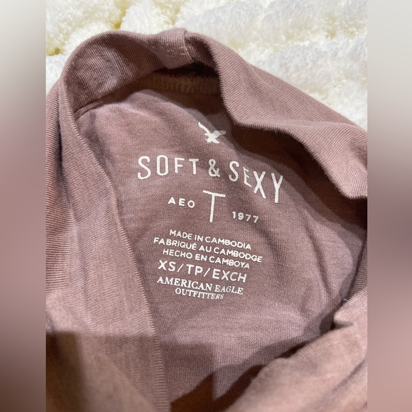 AMERICAN EAGLE | Soft & Sexy line | Dusty Rose  Mockneck Long Sleeve Size XS - Picture 7 of 9